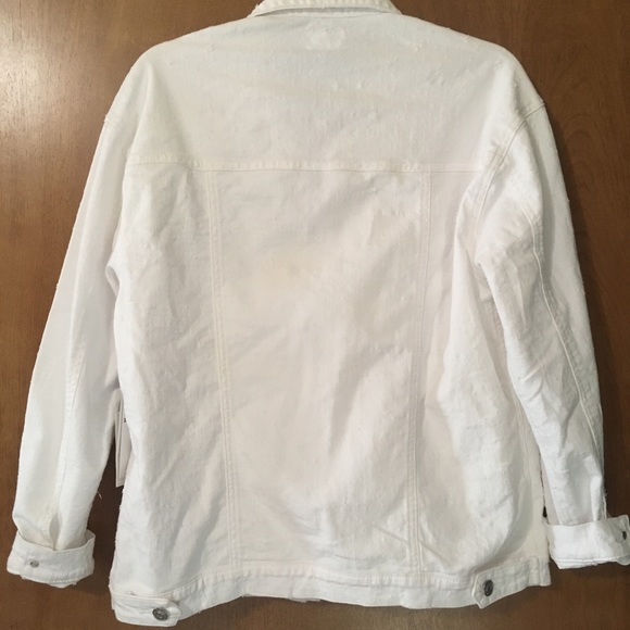 NWT Hudson Distressed White Denim Jacket XS - Picture 5 of 7